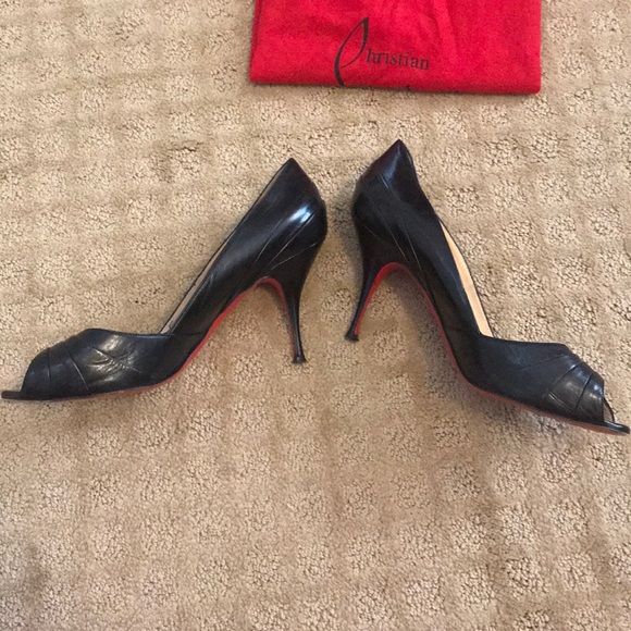Christian Louboutin black open toe heels - Picture 2 of 6